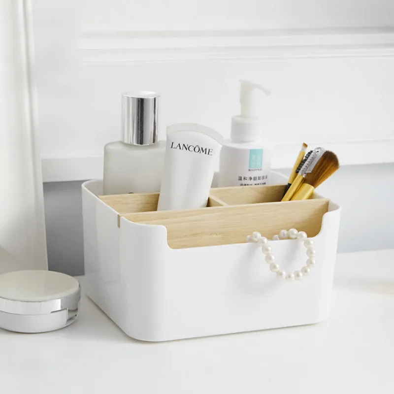 Столешница пластиковая коробка для хранения с деревянной перегородкой