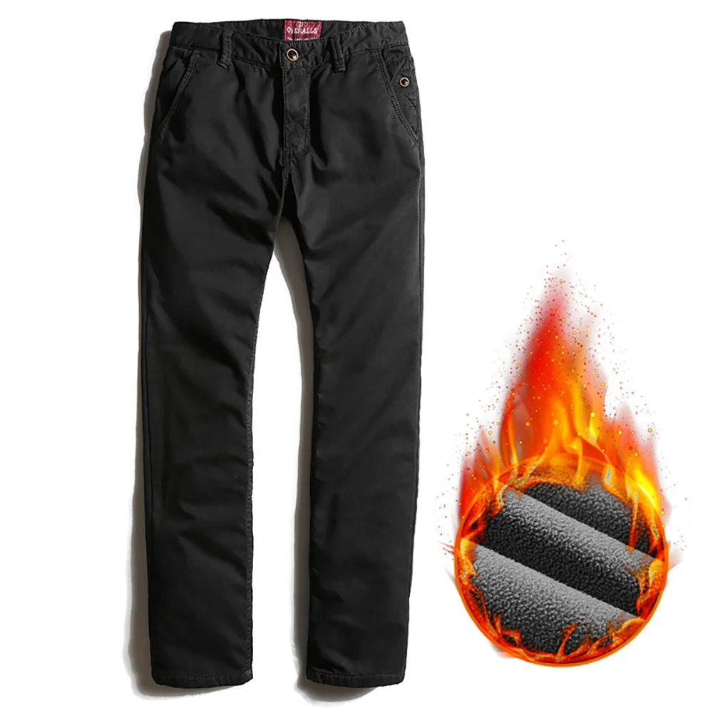 

New 2020 Plus Velvet Casual Pants Men's Winter New Thick Warm Straight Loose Trousers Cotton Simple Fashion Sports Pants Trend