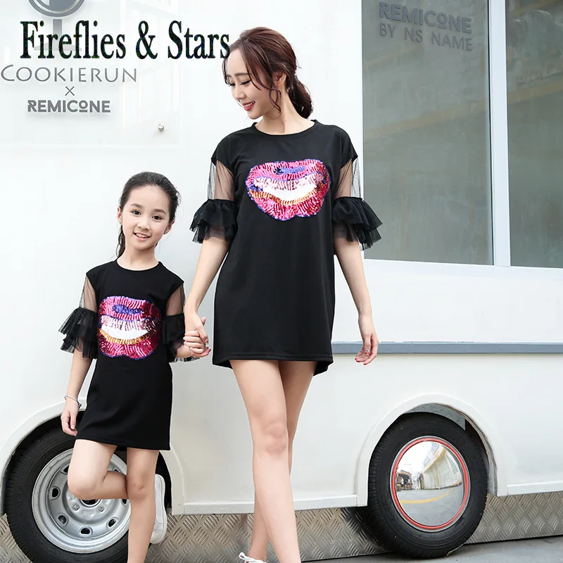 Летние мать и дочка платье одинаковые комплекты для семьи мамы девочек
