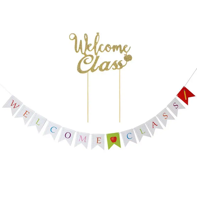 2 в 1 Добро пожаловать класса баннер стильный элегантный креативный декоративный