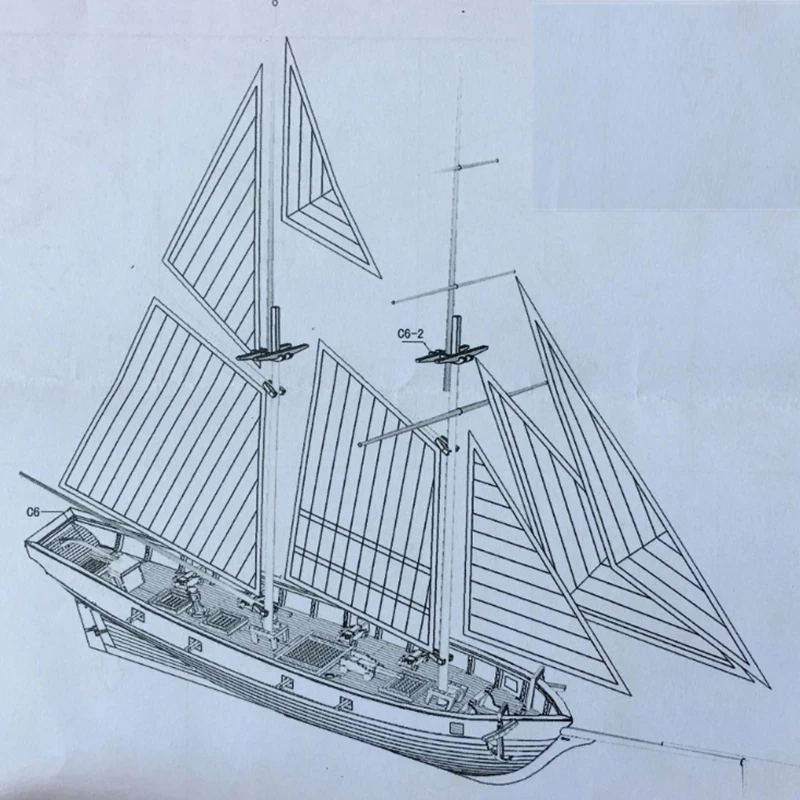 1/100 Scale HALCON 1840 DIY Sailboat Model Kit Toys Handmade Wooden assembly Sailing Boat Children Gift Kids Brain Training | Игрушки и