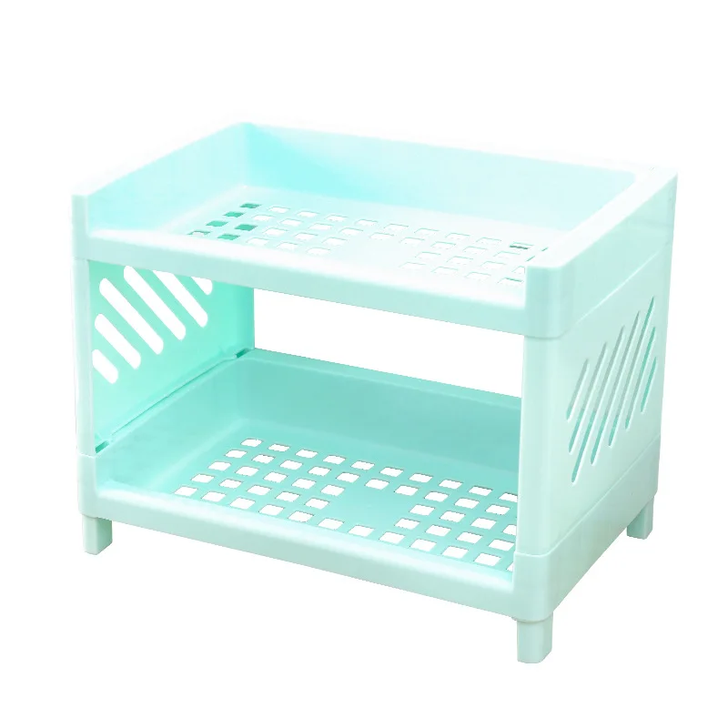 

Double-layer Storage Rack Organizer Holder for Kitchen Bathroom Office Durable Storage Boxes Organizer Desk Accessories DJA88
