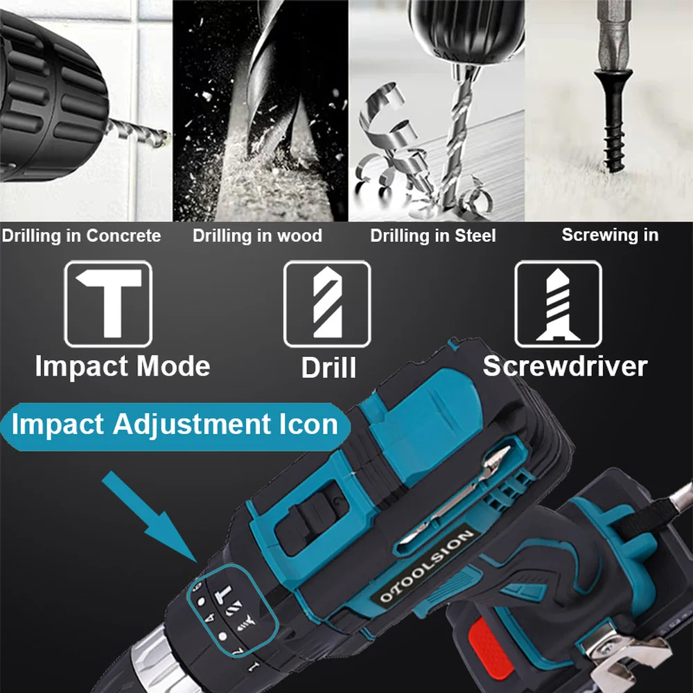 21 в двойная скорость ударная Аккумуляторная дрель шуруповерт маленькая