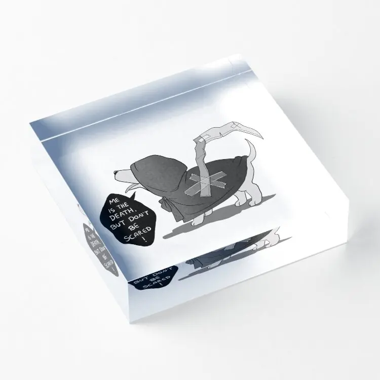 

Акриловый блок Death Doggo, забавное украшение, штамповка, декор, фотографии, прозрачная спальня, искусство, семья, прозрачная подушечка, для свад...