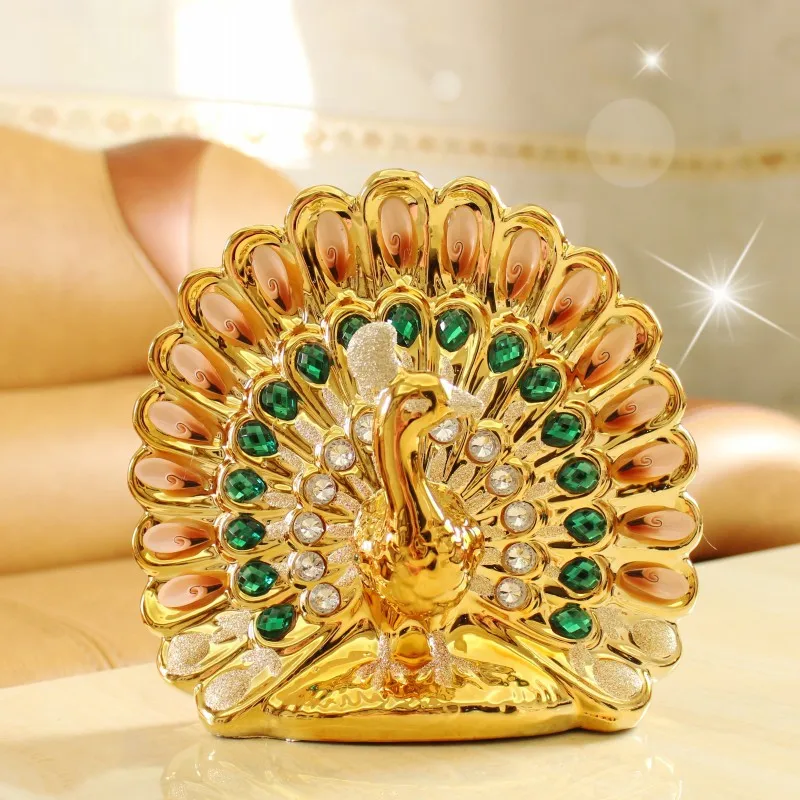 Павлинов скульптура Статуэтка лебедя домашний декор творческие керамика Крафт