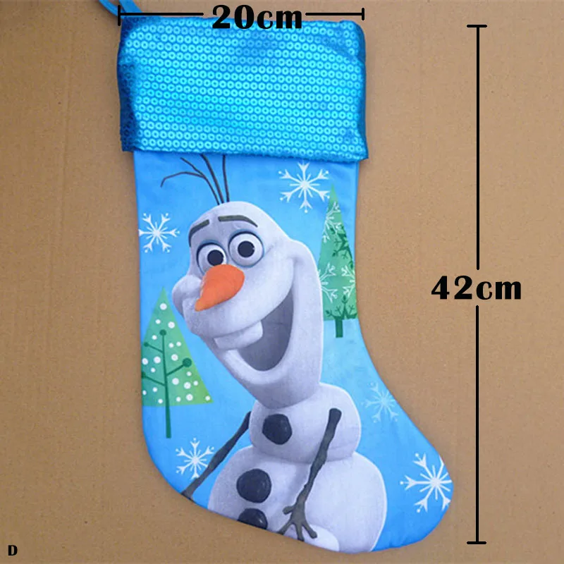 Children cartoon Christmas stockings princess socks kids gift candy packing bag mouse Superherro | Дом и сад