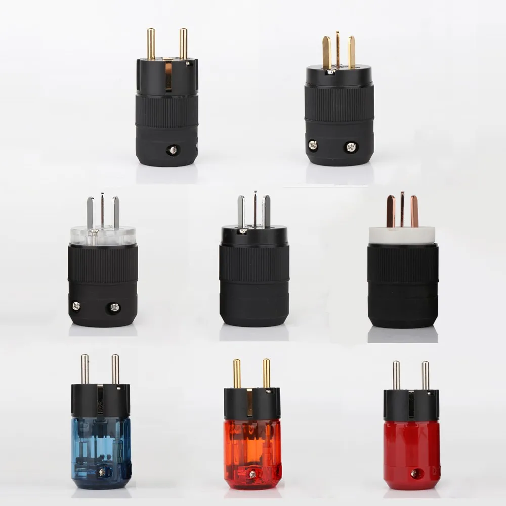 Штепсельная Вилка Schuko AC с покрытием 24-каратным золотом и родиевым 2 шт. + зазор