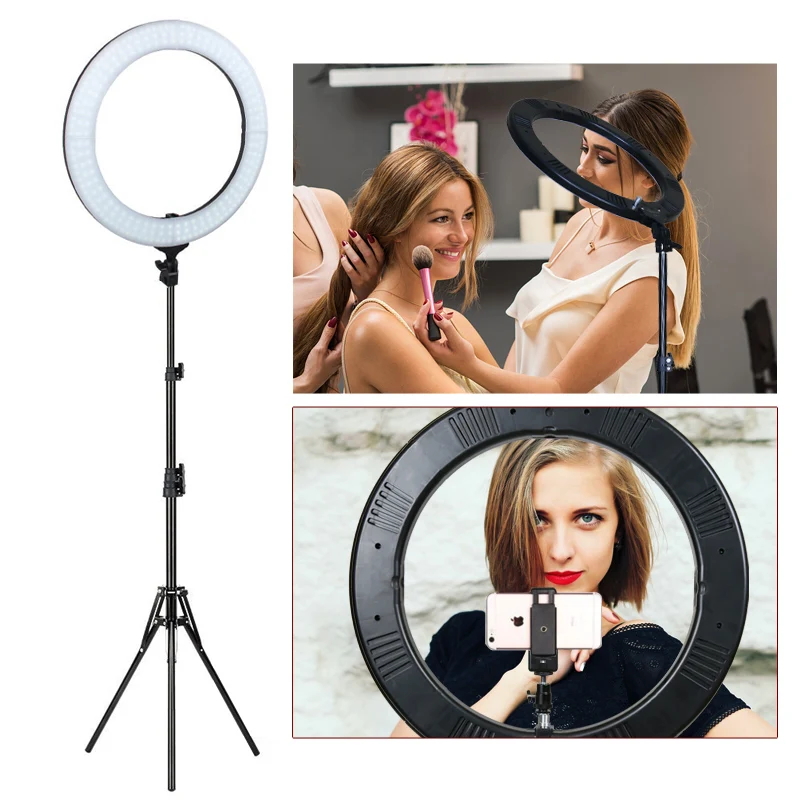 ZOMEI 18" Camera Photo Studio Video Led Selfie Ring Light Photographic Lighting Dimmable Lamp for Makeup YouTube Video Shooting