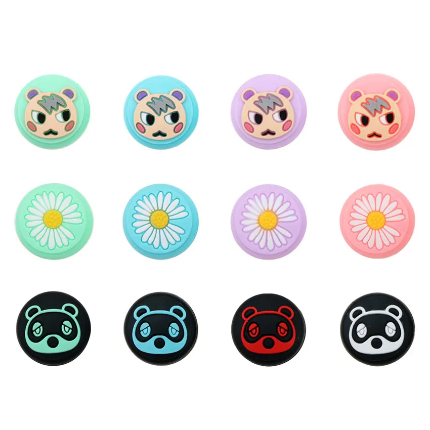 ChengHaoRan 2pcs Bear Thumb Stick Grip Cap Joystick Cover For Nintendo Switch NS Lite Joy-Con Controller Soft Thumbstick Case |