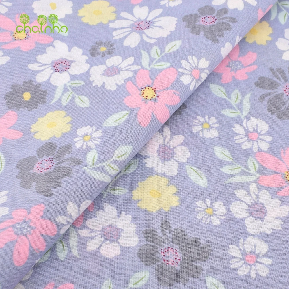 Chainho 7 шт./лот серая Цветочная хлопчатобумажная простая тонкая ткань Лоскутная