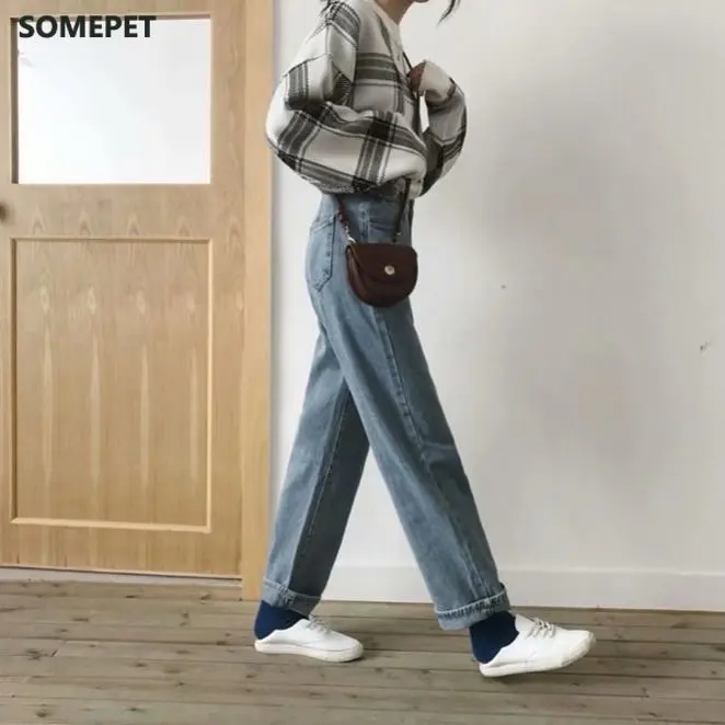

Woman Jeans High Waist Clothes Wide Leg Denim Clothing Blue Streetwear Vintage Quality Fashion Harajuku Straight Pants