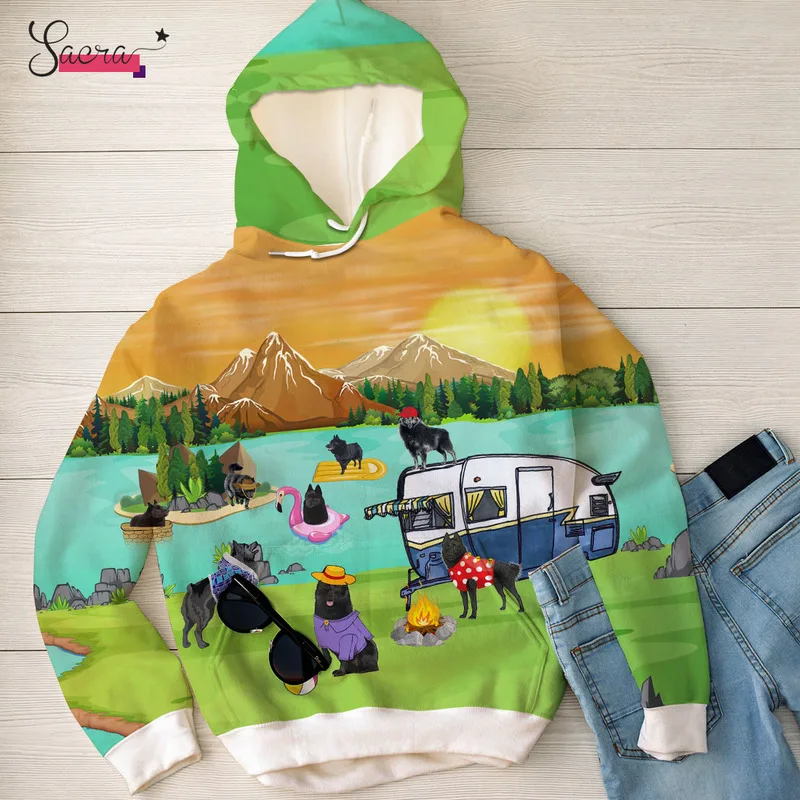 

2021 Summer Hoodies Big Size Long Sleeve Anime Men Clothing Dog Camping Outdoor Sport Sweatshirts
