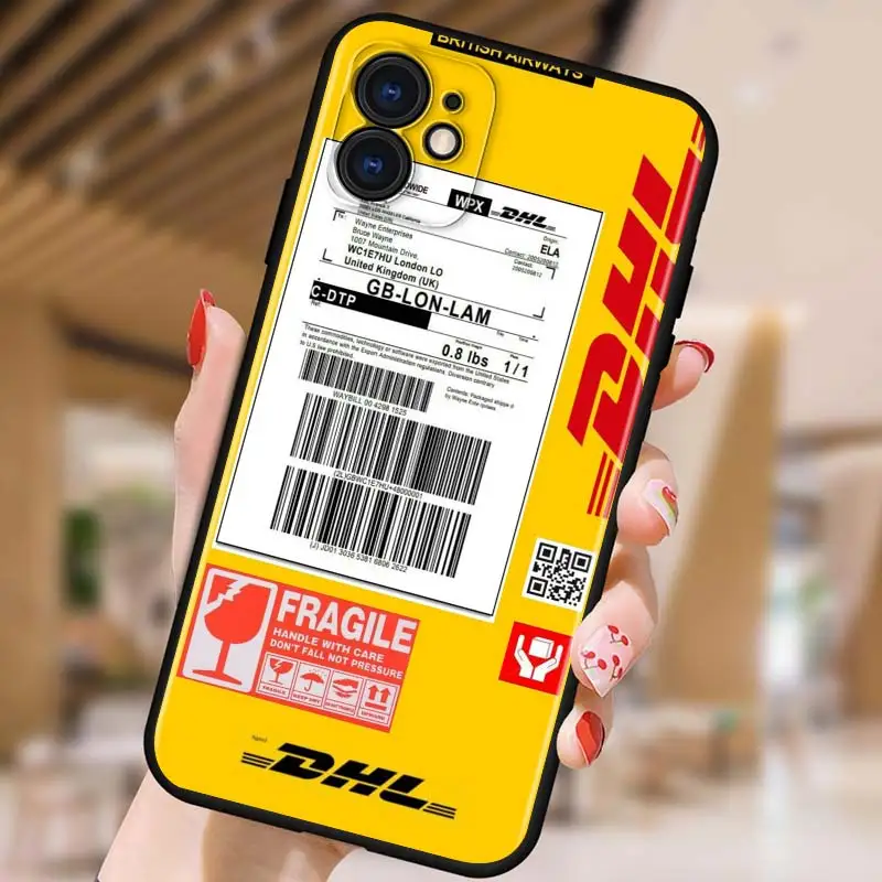 Силиконовый ТПУ модный Dhl Express для Apple iPhone 13 12 11 Mini XS XR X Pro MAX SE 2020 8 7 6 5 цветов черный