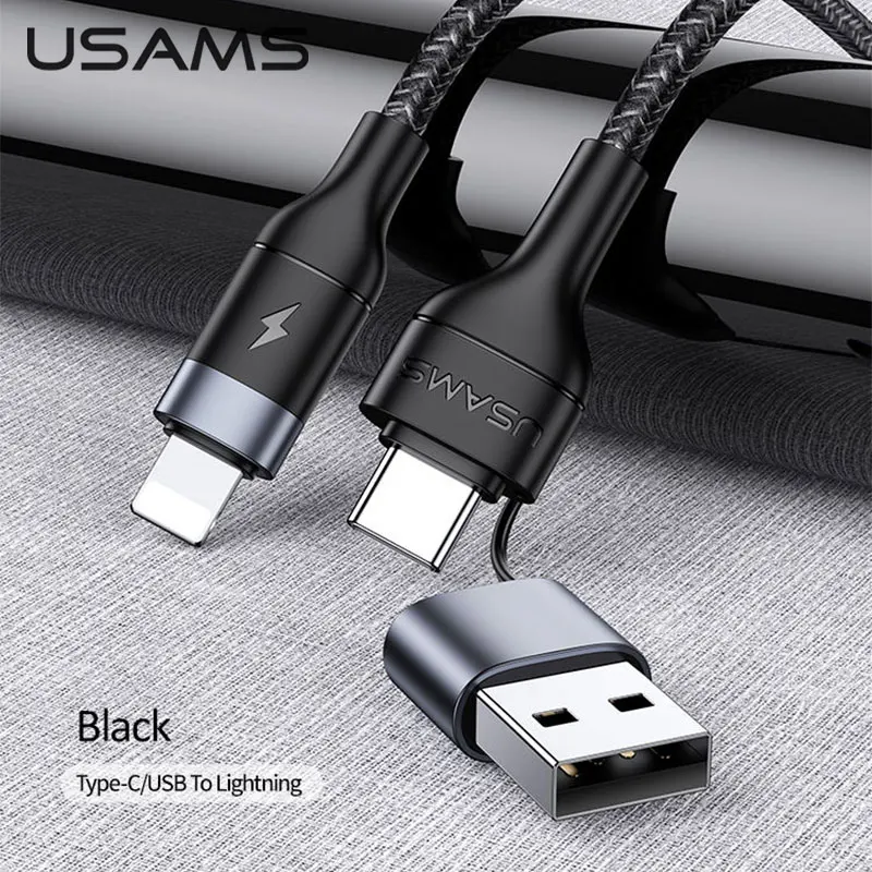 USAMS Type-C к Lightning Micro 100 Вт PD кабель для быстрой зарядки USB C Ipad Macbook Xiaomi Huawei Samsung