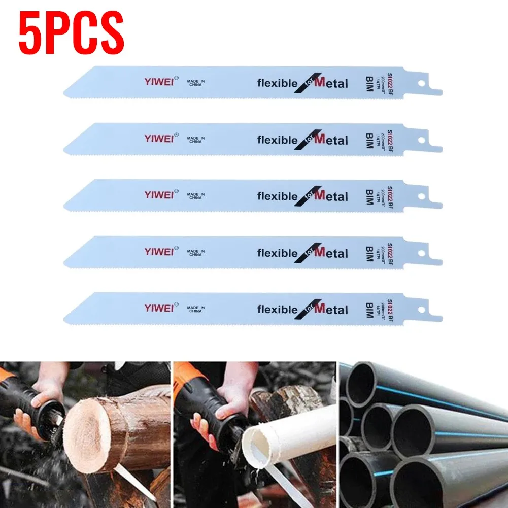 

For Cutting Metal Saw Blades Reciprocating S1022BF Saw 202mm 5Pcs 8\\\" BIM