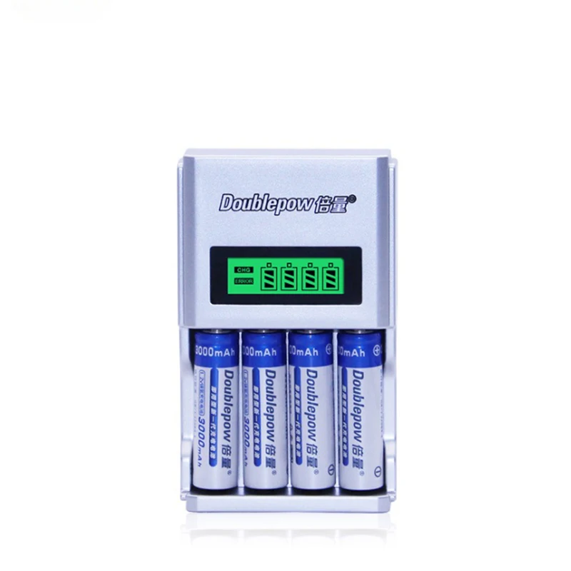 

AA LCD Intelligent Charger With 4/8 PCS AA 3000mAh Nimh Batteries Charging 18650 3.7V 18350 18500 21700 20700B 10440 26650