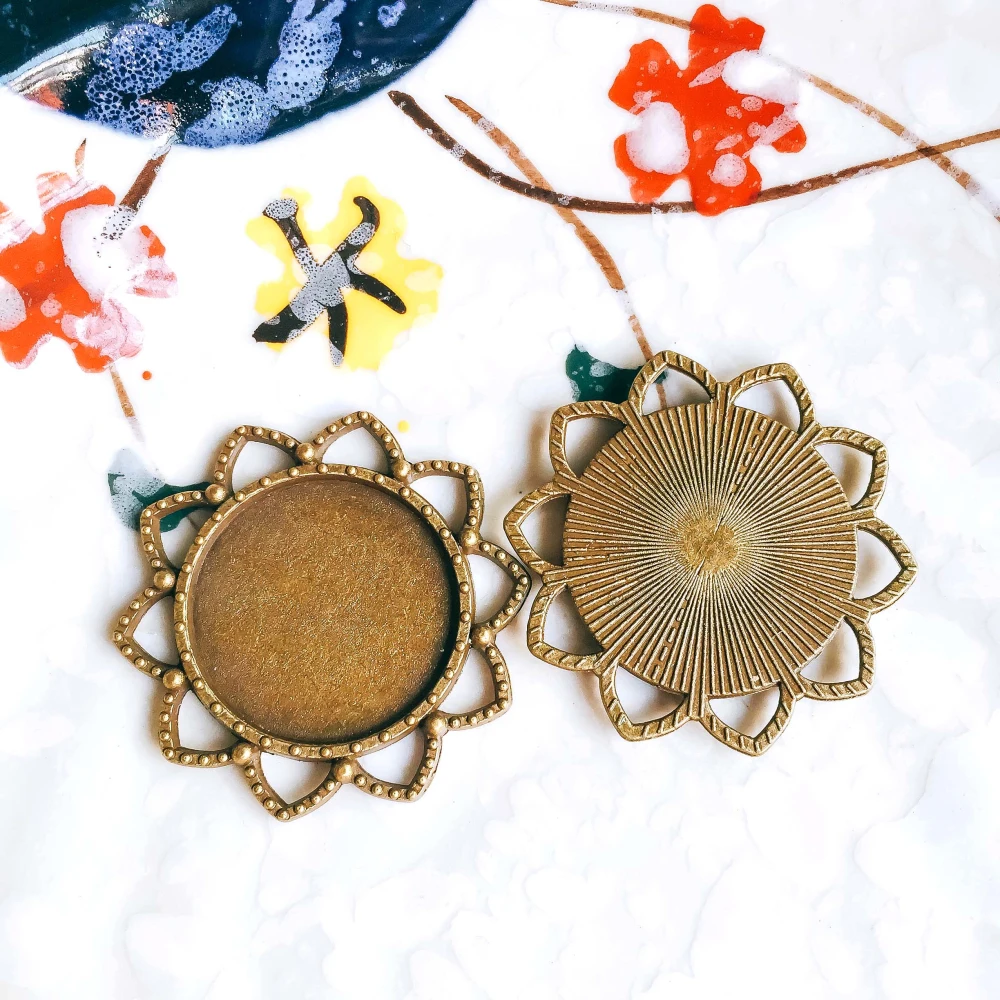 Античный бронзовый серебристый цвет 20 мм стеклянные заготовки под кабошон