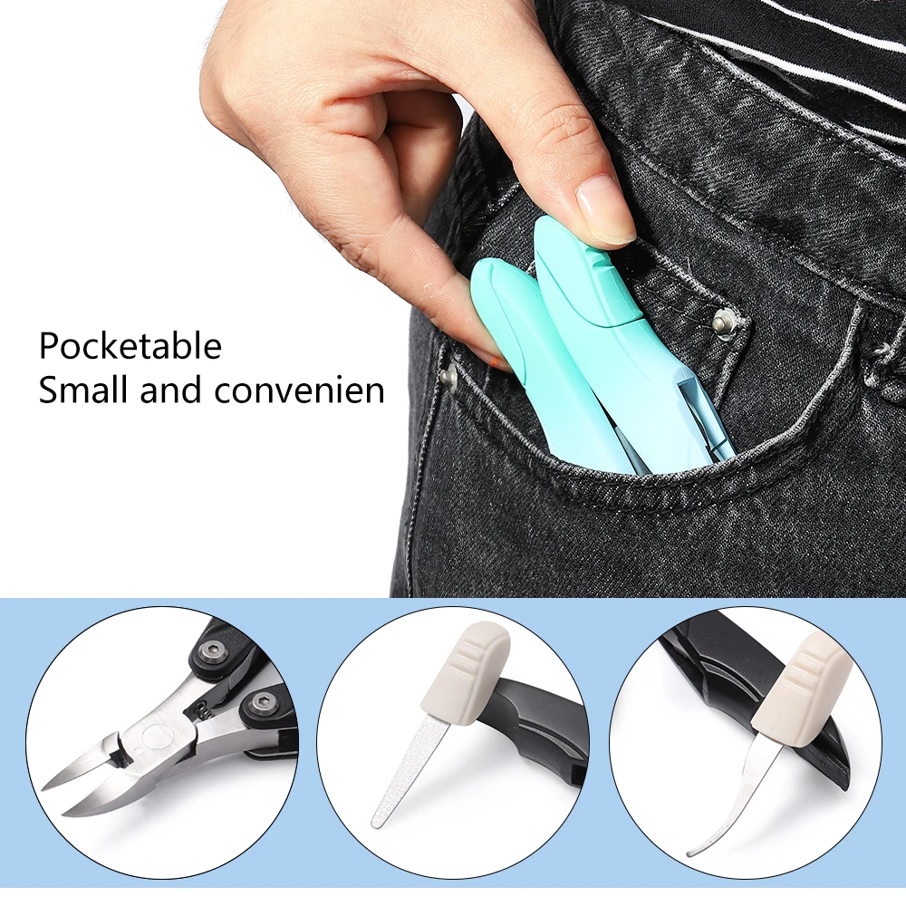 3 в 1 портативные кусачки для ног резак несколько инструментов толкатели кутикулы