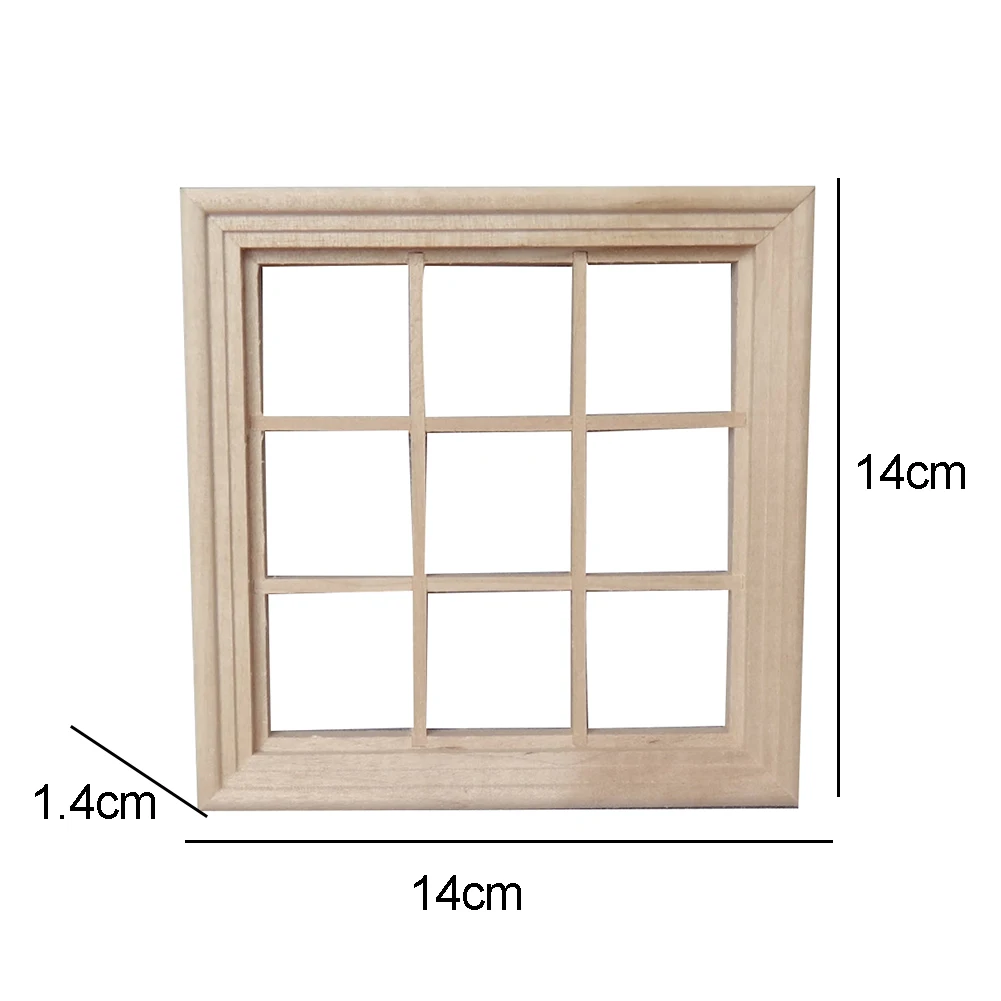 Квадратная деревянная модель окна миниатюрный аксессуар сделай сам для