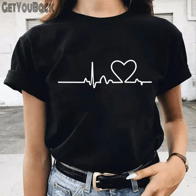 Футболка женская с принтом сердца и самолета смешная черная рубашка в стиле
