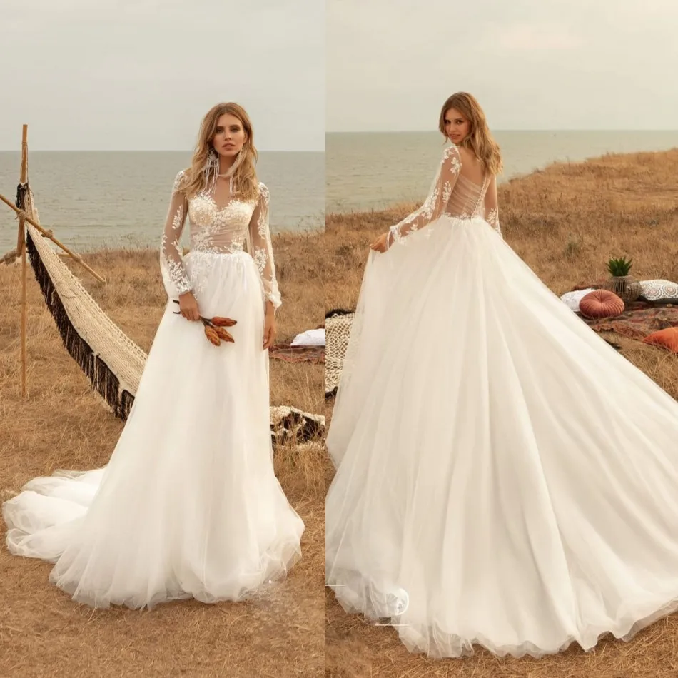 

Женское свадебное платье It's yiiya, белое платье с длинным рукавом, V-образным вырезом и шлейфом на лето 2019