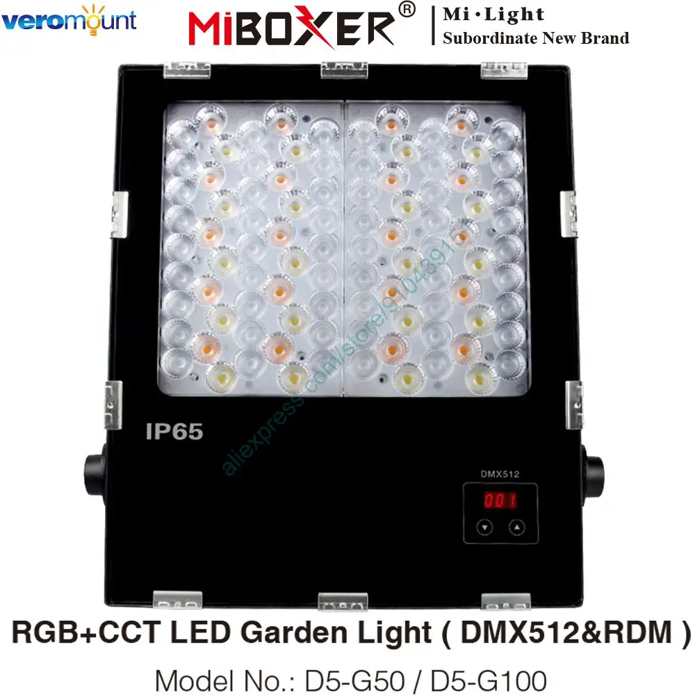 

Miboxer DMX512 D5-G50 50 Вт D5-G100 100 Вт RGB + CCT садовый светильник (DMX512 & RDM) AC 110 В 220 В IP66 водонепроницаемый цифровой дисплей