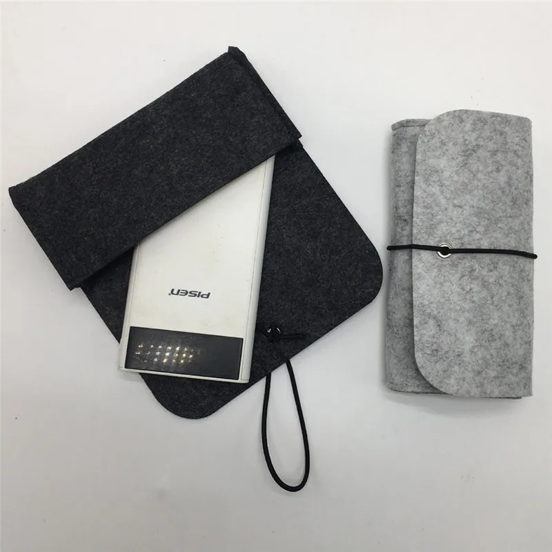 Mini Data Cable Mouse Charger Storage Bag Key Coin Package Felt Earphone SD Card Power Bank Home Organizer |