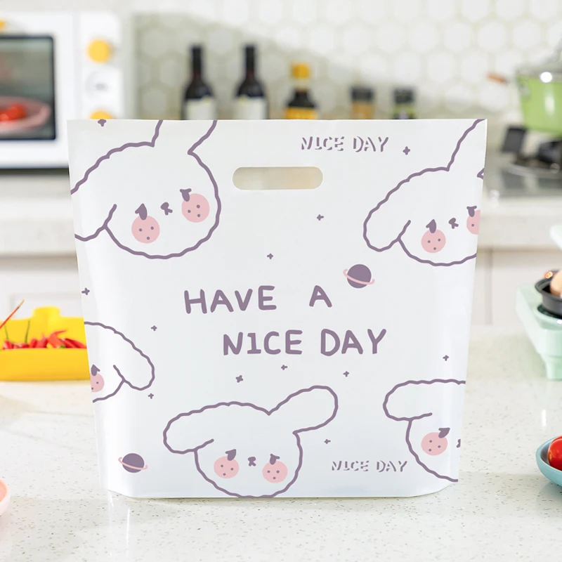 50 шт. белые портативные утолщенные пластиковые пакеты для выпечки торта хлеба