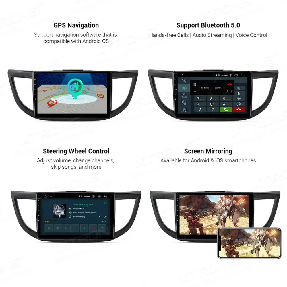 Автомобильный мультимедийный стерео радиоплеер IPS 10 1 &quotAndroid 9 0 DSP для HONDA CR-V CRV 2012