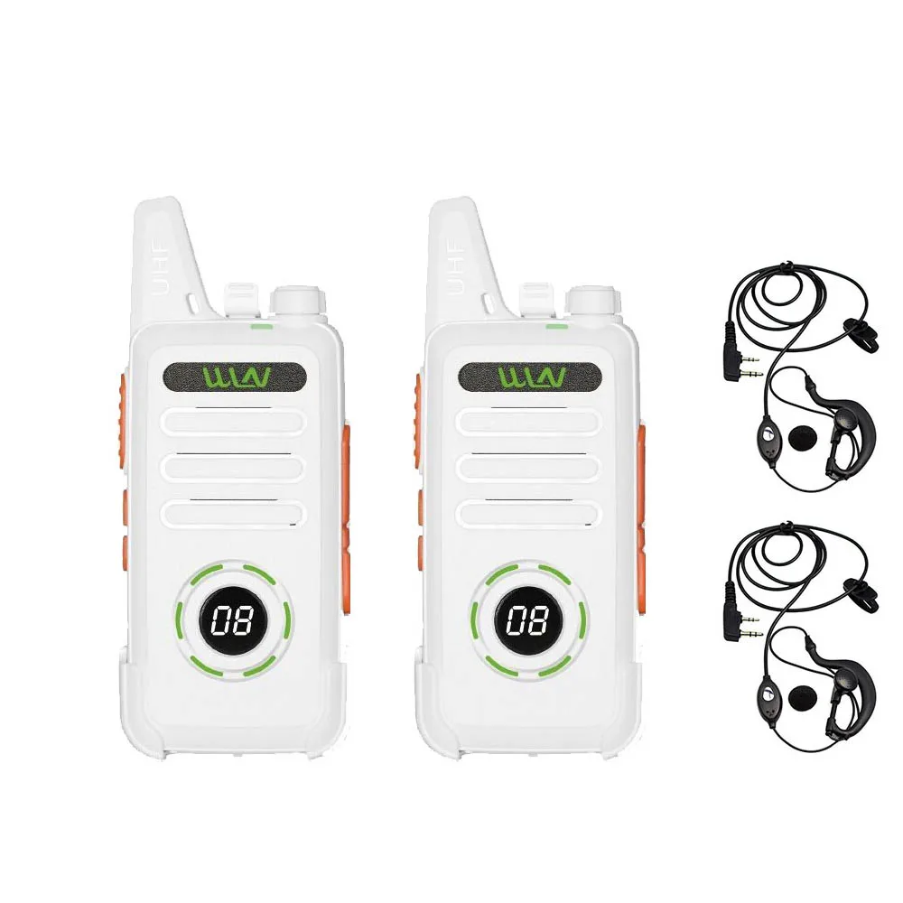 2 шт. WLN KD-C1Plus RT22 X6 мини иди и болтай Walkie Talkie “иди и PMR радио FRS VOX Перезаряжаемые 16CH UHF приемно-передающая радиоустановка паяльная станция - Цвет: Белый