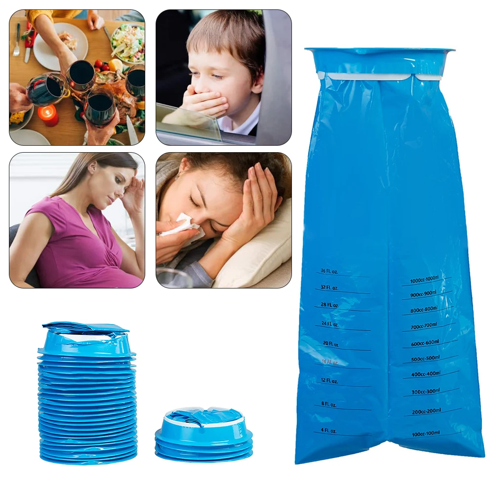 Bolsa de 20 piezas desechable, malet&iacute;n multifuncional port&aacute;til para la enfermedad en el coche y avi&oacute;n, estuche para las n&aacute;uticas, ideal para viajar-0