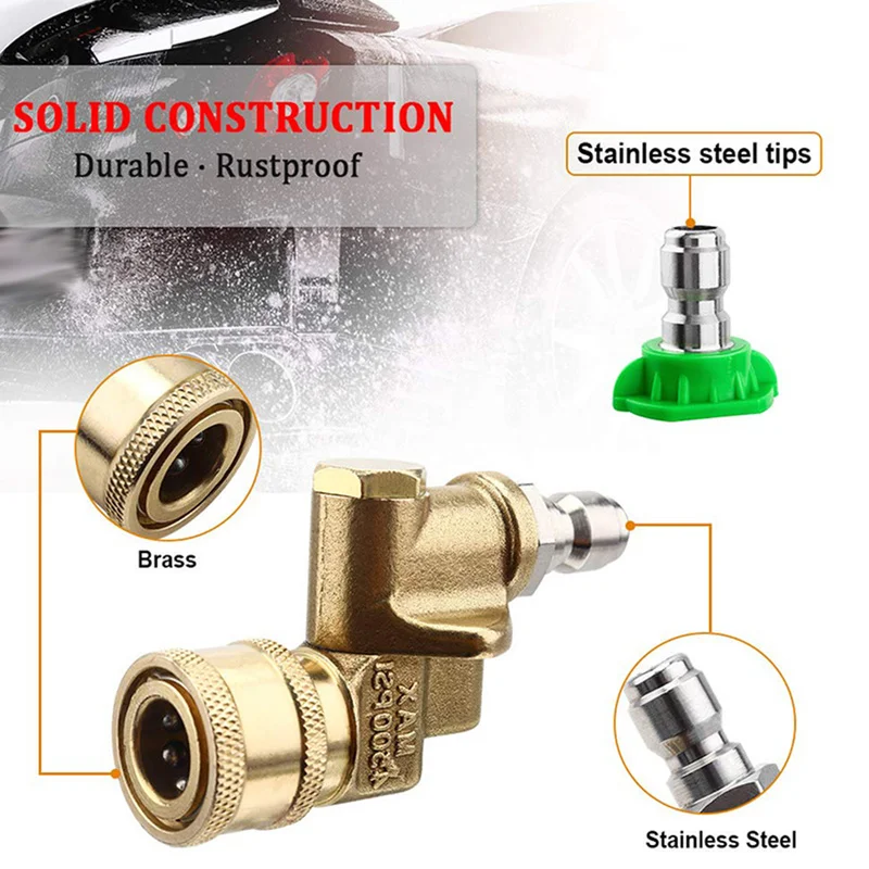 Набор наконечников для мойки высокого давления 4000psi быстроразъемный Поворотный