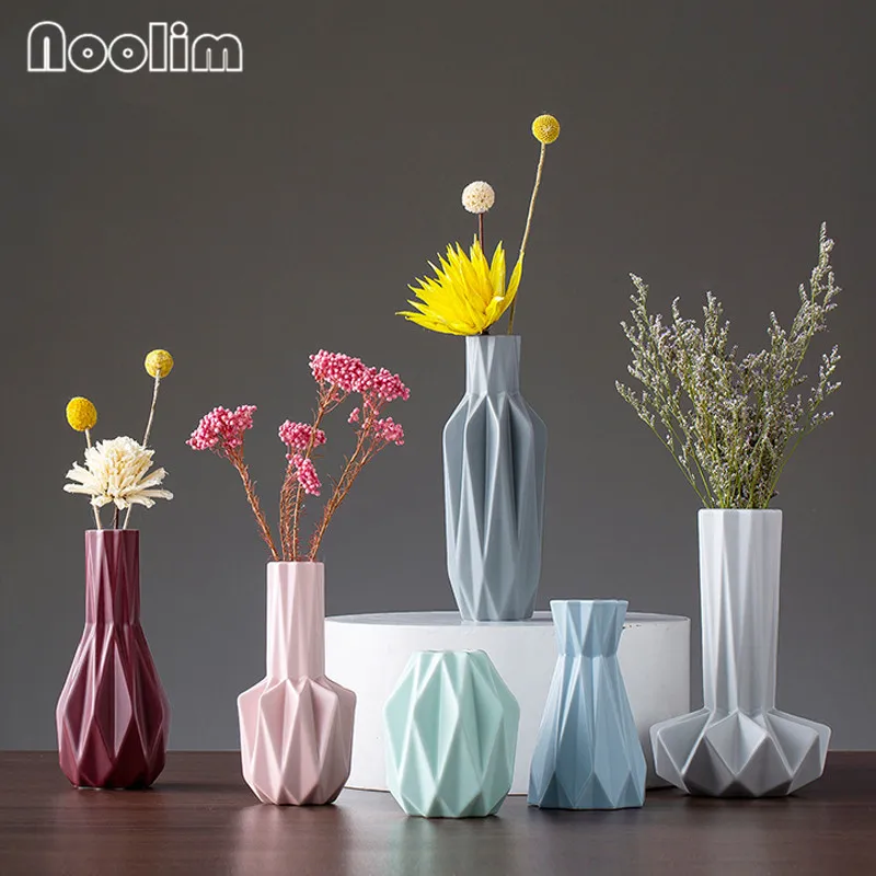 Скандинавская керамическая ваза для цветов в стиле оригами домашнее украшение