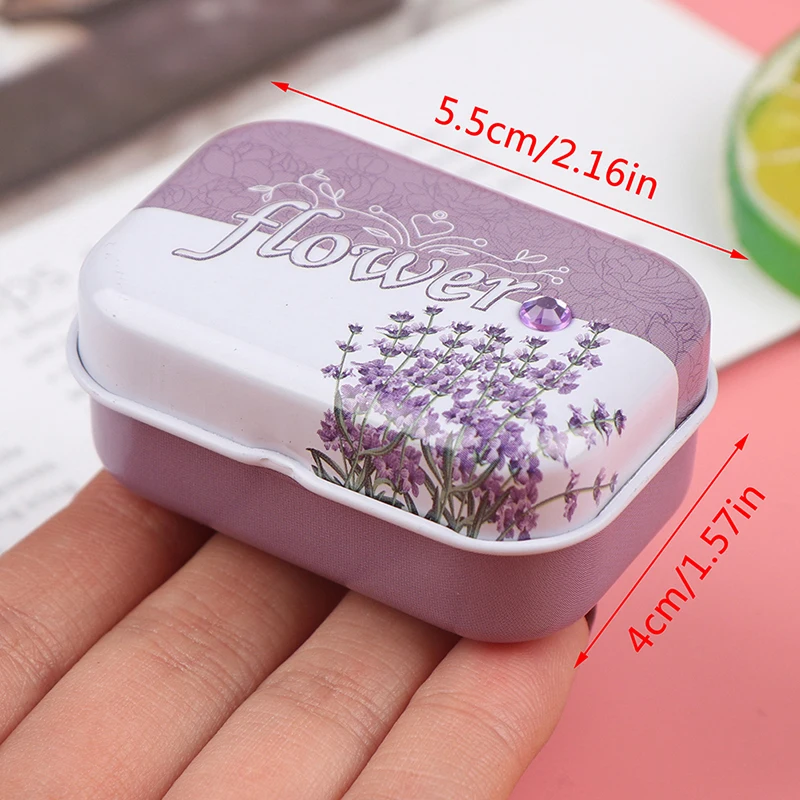 

Mini Flower Tin Trinket Coin Box Jewelry Storage Case Tinplate Small Drill