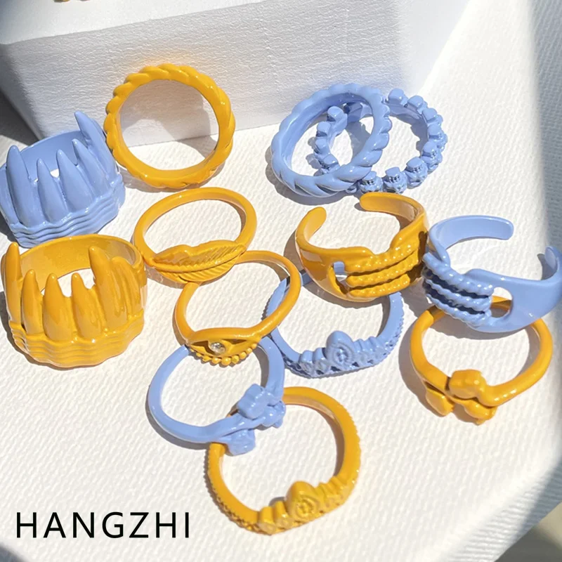 Новинка 6 шт./компл. богемные геометрические пустотелые кольца с распылителем для