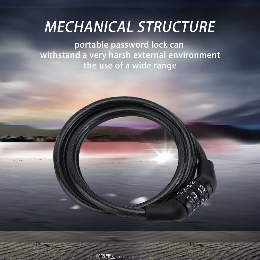 

Bicycle Lock Code Key Locks Bike Cycling Password Combination Security Steel Wire Locks Bicycle Accessories