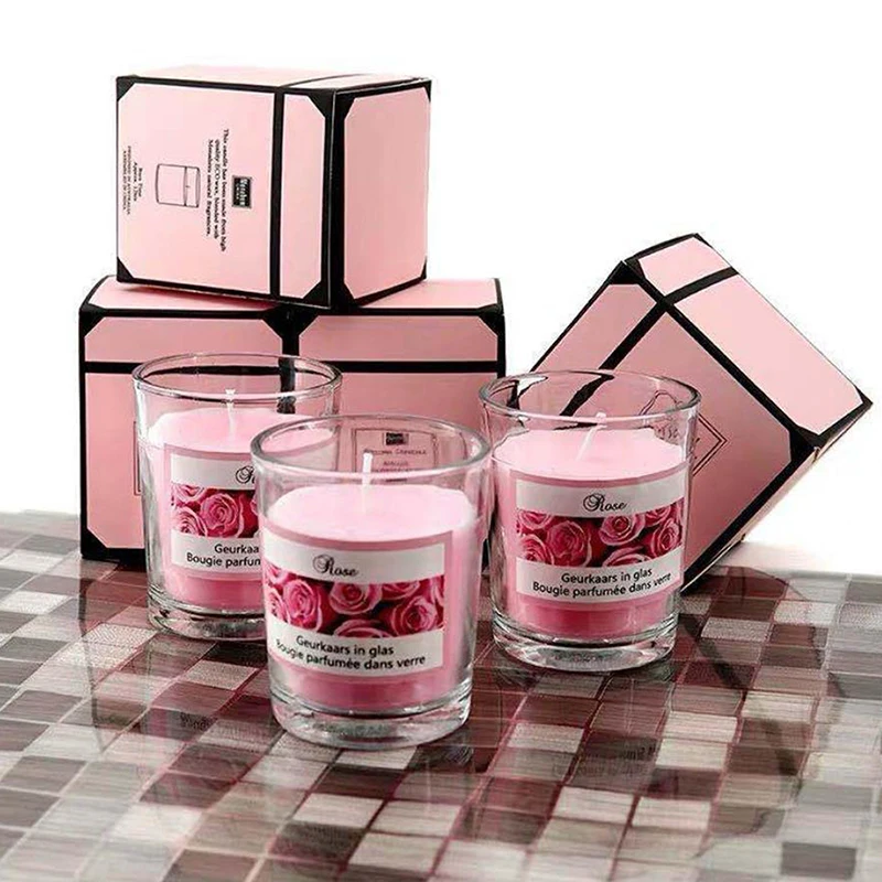 

Handmade Scented Candle Glass Natural Essential Oil Soy Wax Aromatherapy Candle