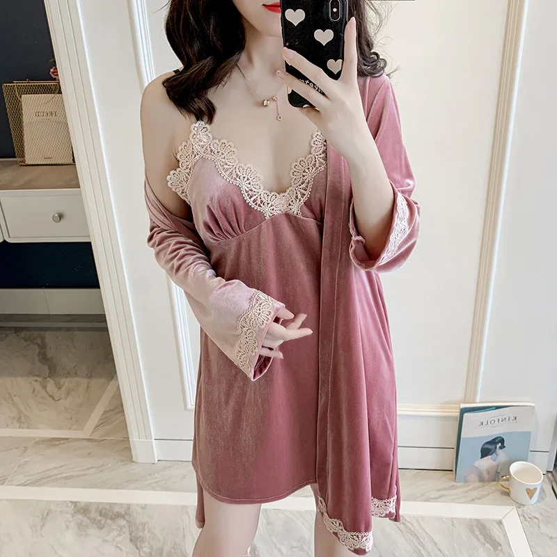 Женские пижамные комплекты из 2 предметов Pleuche осенне-зимняя одежда для дома