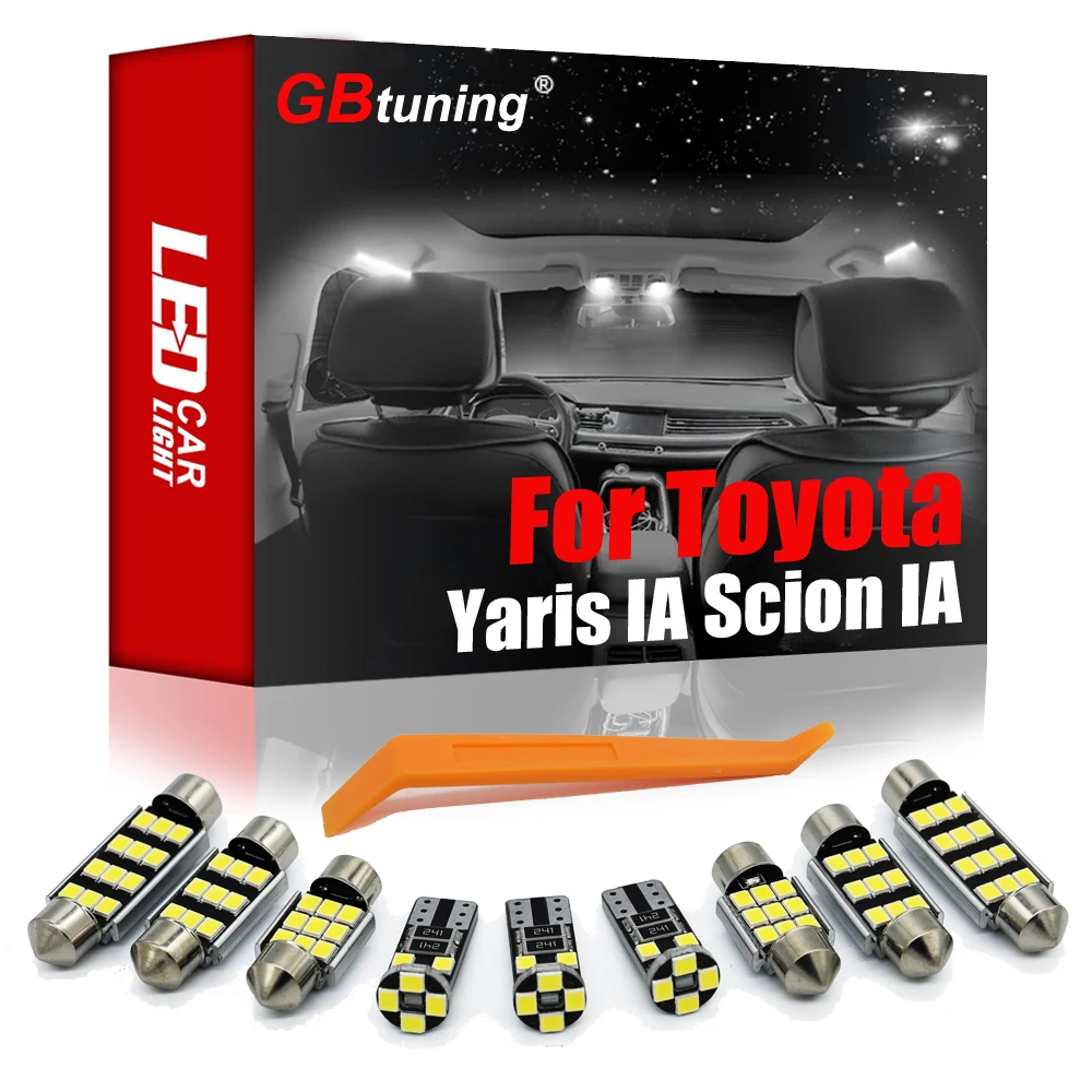 

GBtuning Canbus LED Interior Light Kit 7PCS For Toyota Yaris IA Scion IA 2015-2018 Vehicle Auto Map Trunk Bulb Lamp Accessories