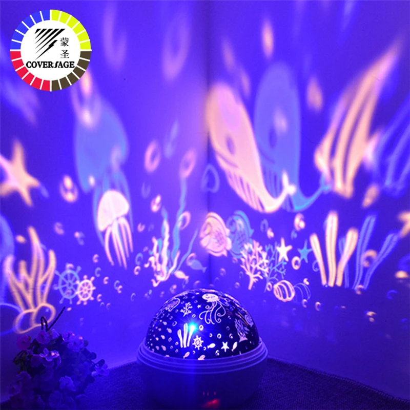 

Coversage Rotating Night Light Projector Spin Starry Sky Star Master Children Kids Baby Sleep Romantic Led USB Lamp Projection
