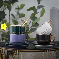 ceramic coffee cup dish spoon european luxury simple family afternoon tea cup elegant luxury set gift