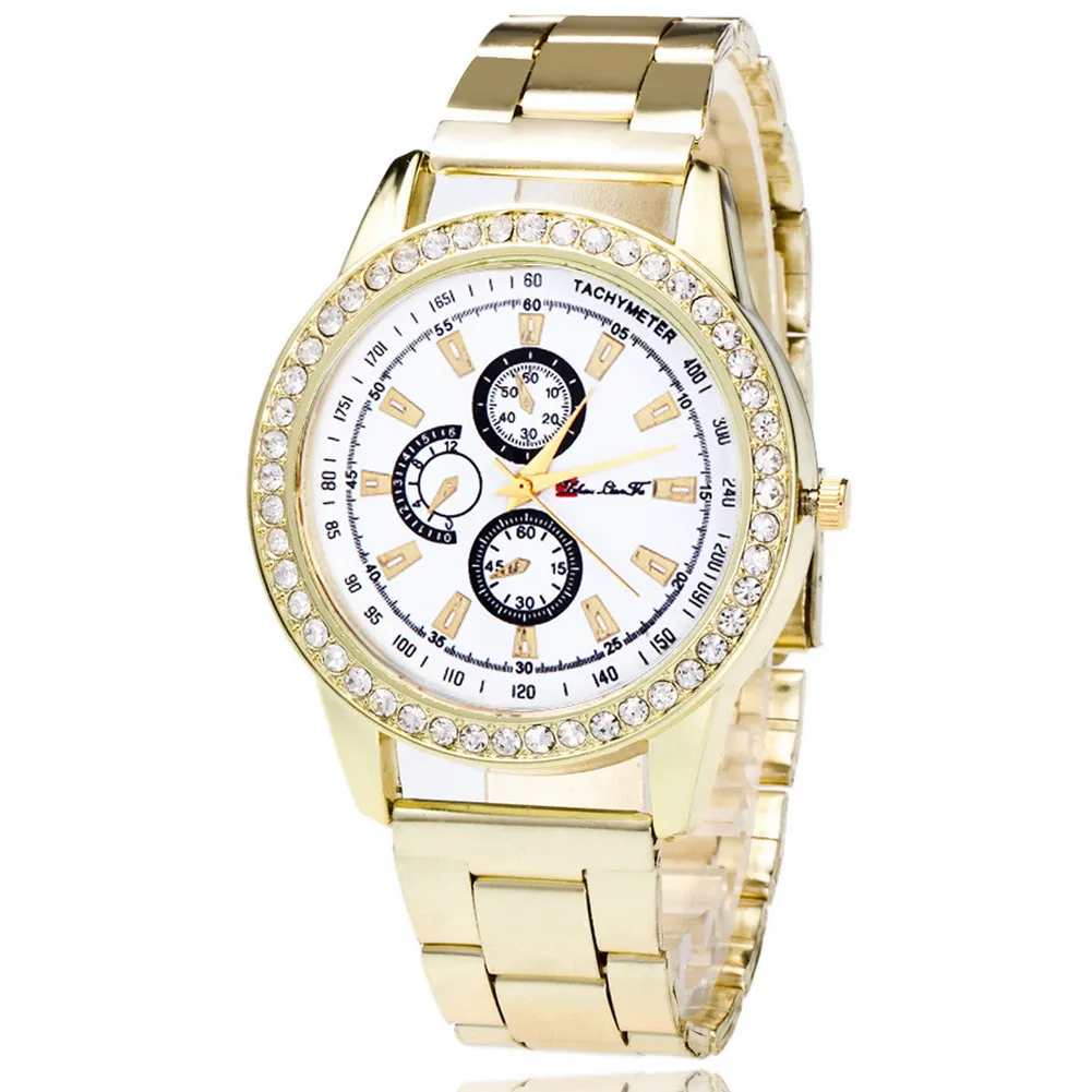 

Fashion Quartz Watch for Women Classic Business Rhinestone Precision Watch with Steel Wrist Band LXH