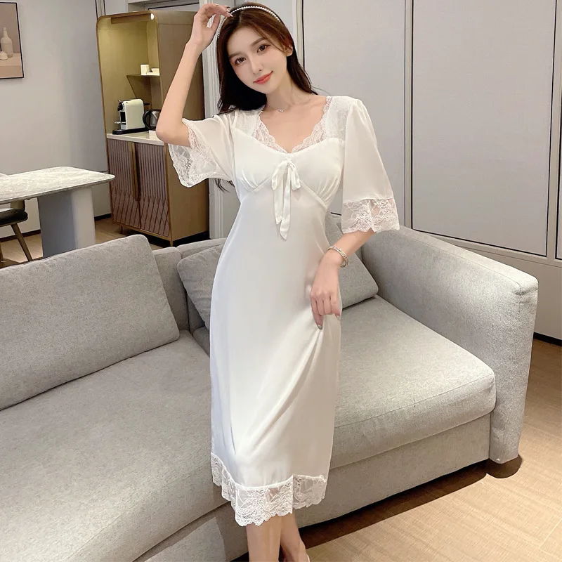 Платье в викторианском стиле женская одежда для сна ночная рубашка Кружевное