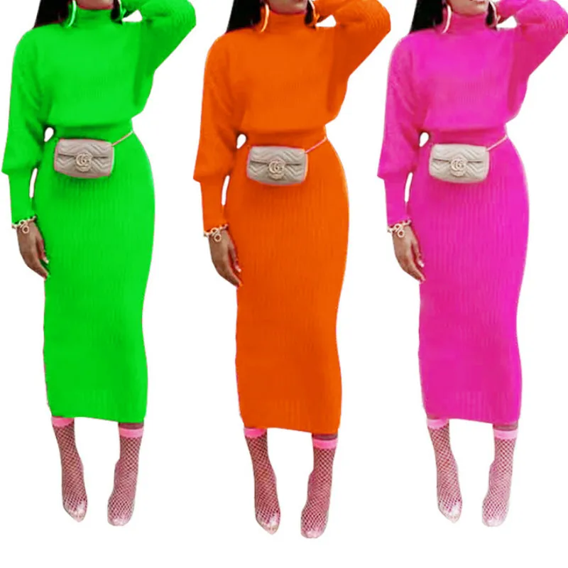 2019 осень зима женский свитер комплект из 2 предметов Женский пуловер платье