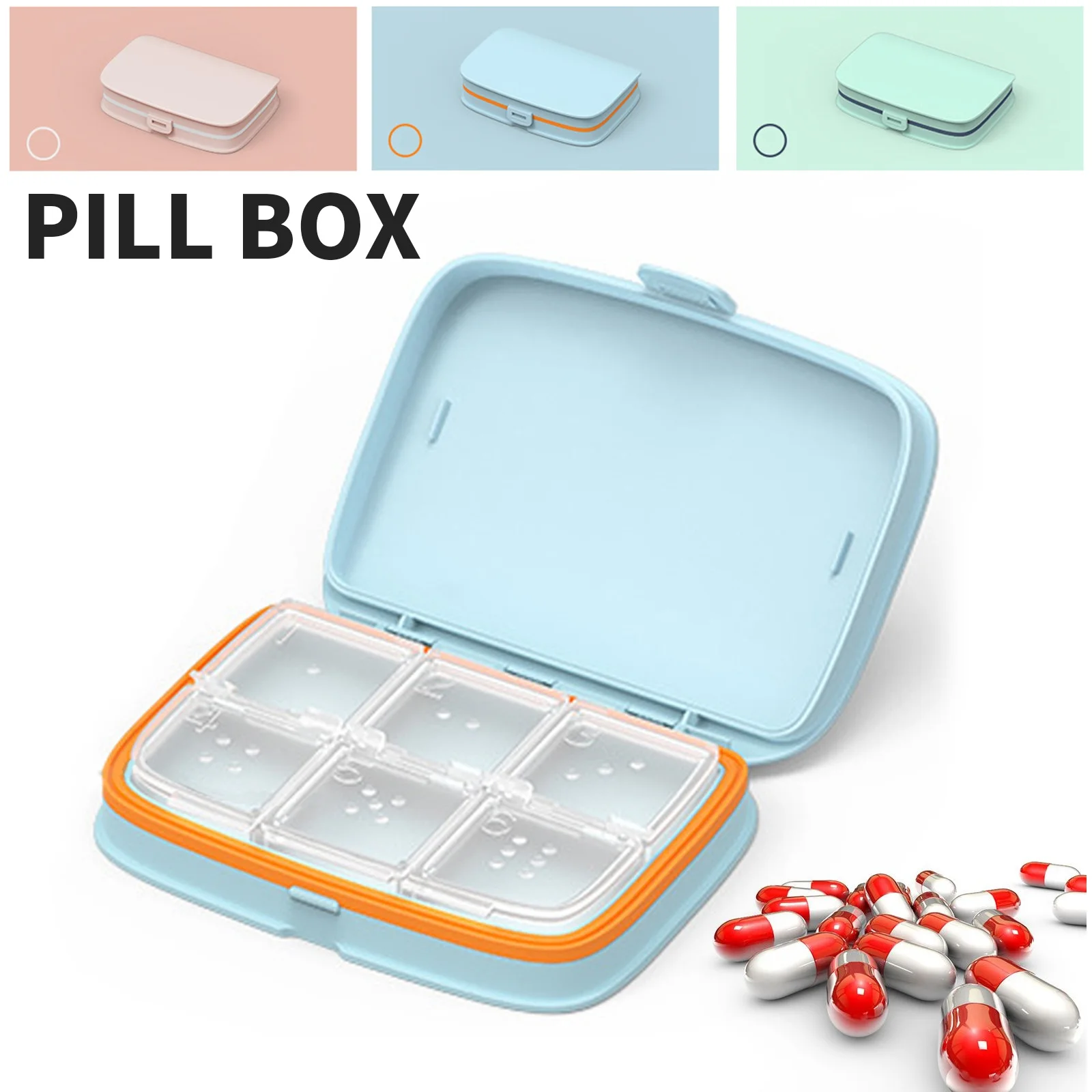 

1PCS 4/6 Grid Compartment Weekly Medicine Tablet Dispenser Splitters 7-day Pill Case Storage Box Diabetic Pill Box