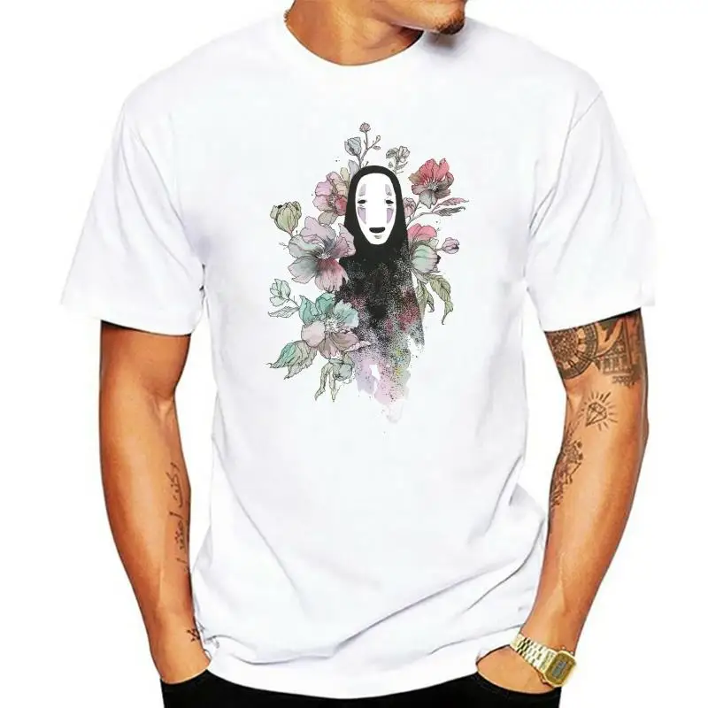 

2018 Fashion 100% Cotton Slim Fit Top Spirited Away Faceless Anime T-shirt Studio Ghibli Tee Men All Sizes t shirt