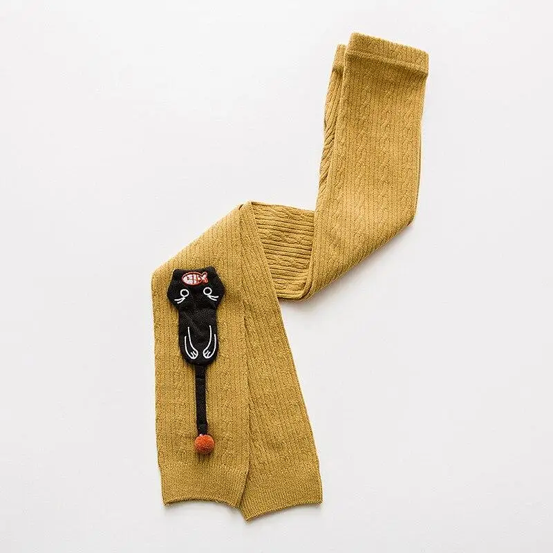 

Cartoon Girls Tights Cotton Cat Fish Kids Baby Pants Toddler Stretch Warm Leggings Elastic Waist Knitted Pantyhose Stocking