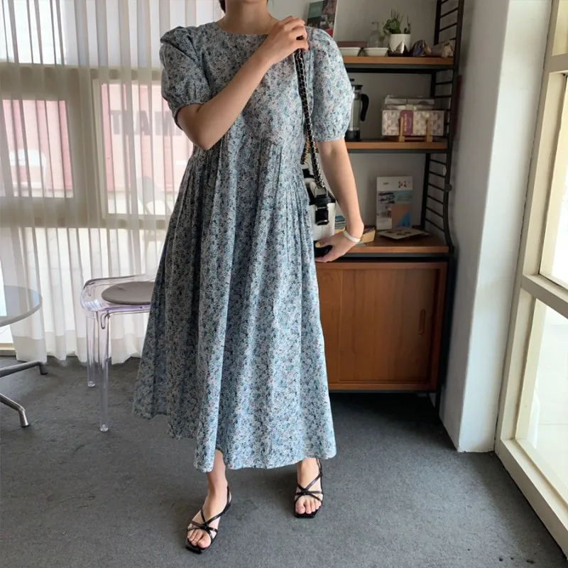 

floral chiffon women dress short sleeve dress 2933#