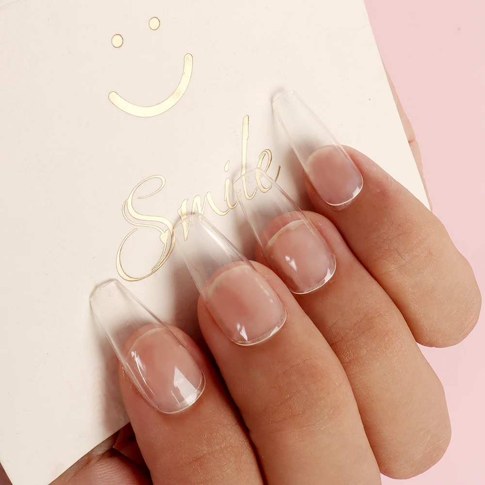 

100/120/600Pcs French Ballerina Coffin Fake Nails Tips Full Cover Acrylic Press on Nail Art Home DIY Tools