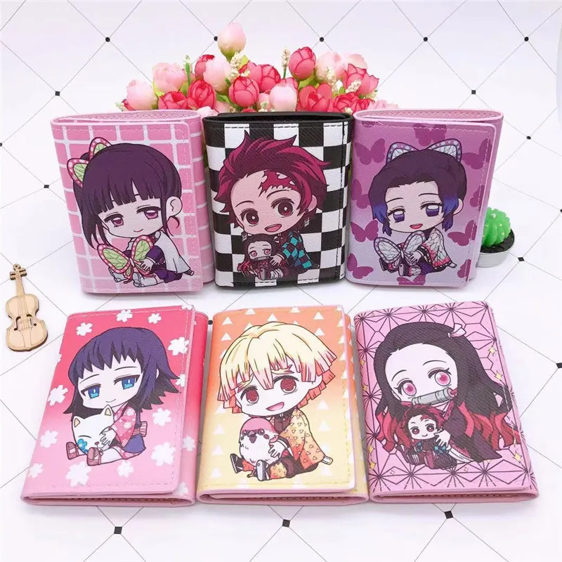 

Anime Demon Slayer Kimetsu No Yaiba Purse Money Clips Q Version Short Three Fold Wallet Pu Multicard Slot Billfold Pocketbook